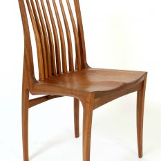 3 Yuzen D Chair, walnut, angled